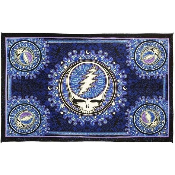 Grateful Dead Other - New Large 3D Blue Steal Your Face Grateful Dead Tapestry Gift Wall Hanging SYF